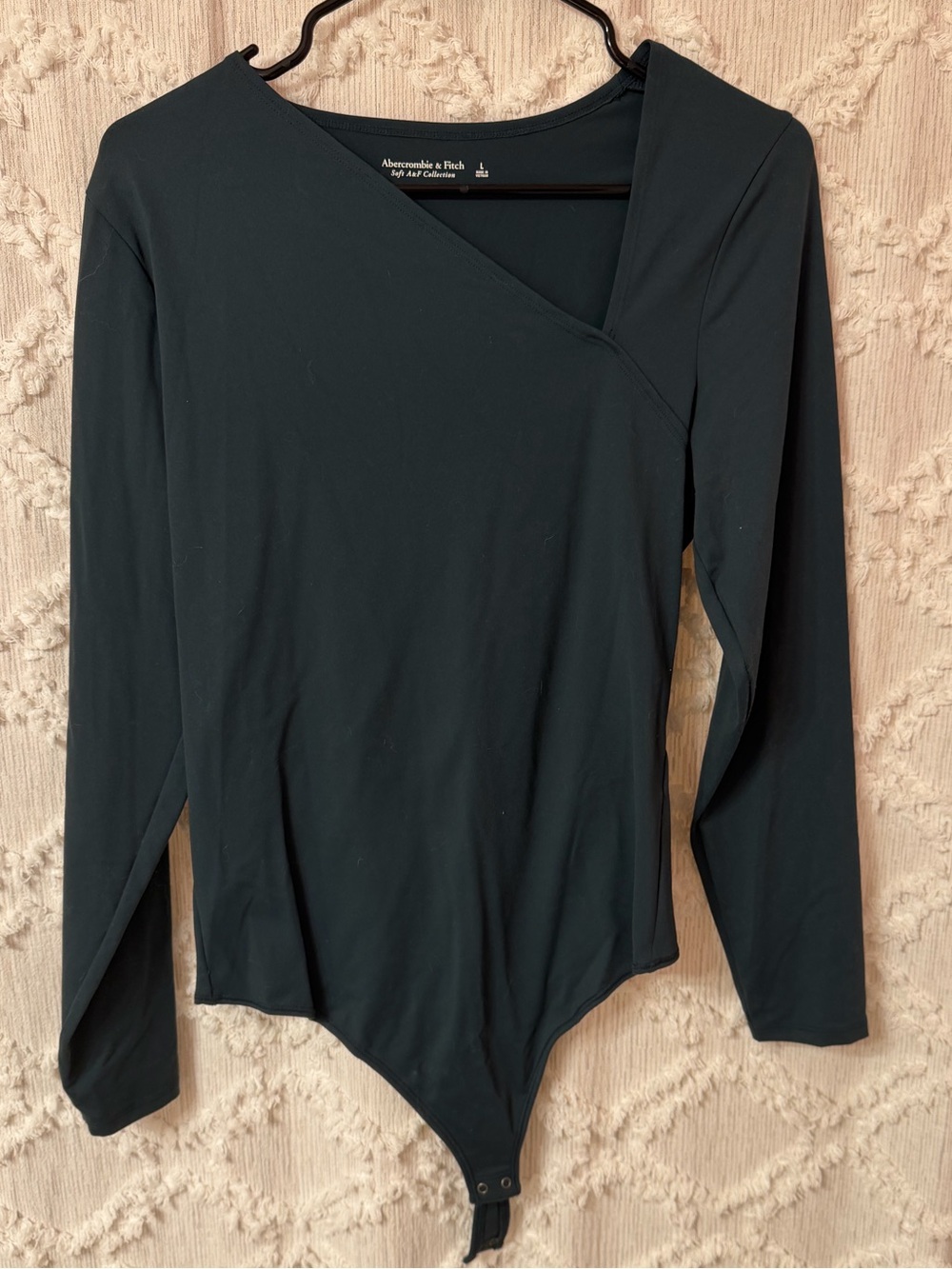 Abercrombie & Fitch Dark Green Long-Sleeve V-Neck Bodysuit